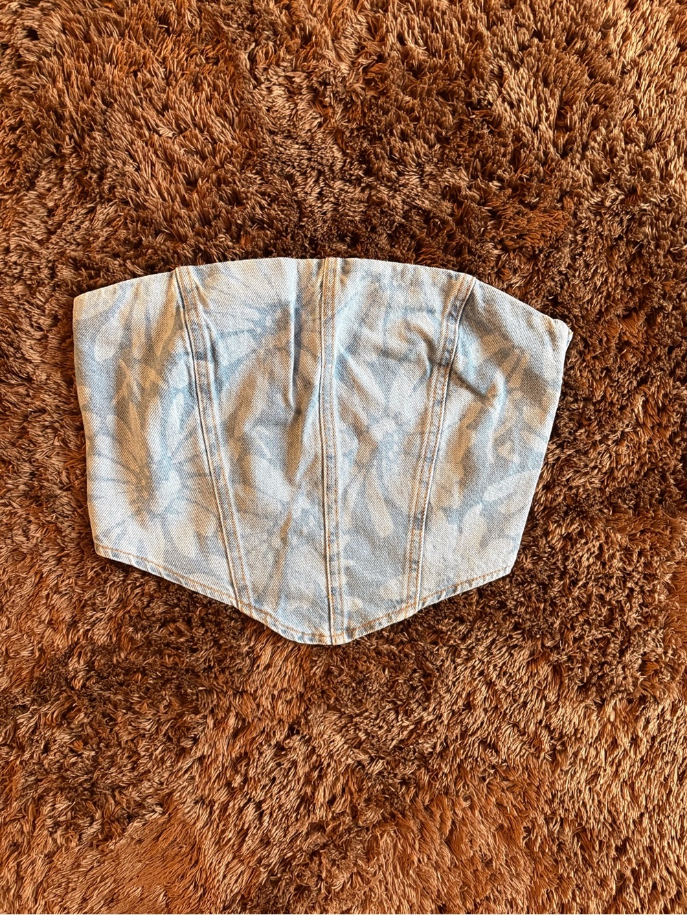 Denim PTL Corset Top - Light Blue